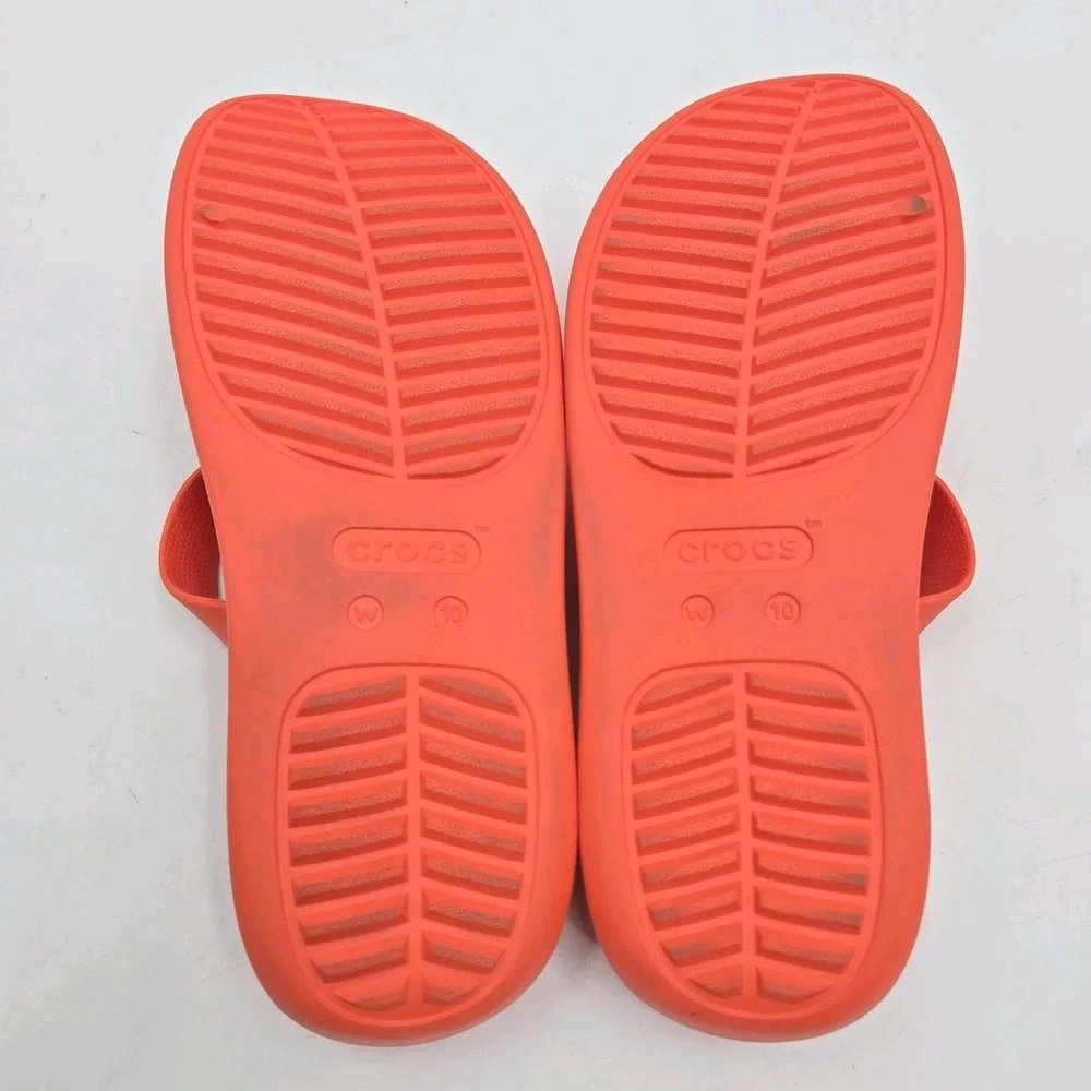 Crocs Getaway Sandals Strappy Women Size 10 Orange Platform Bright Slip On Shoes - Picture 9 of 10